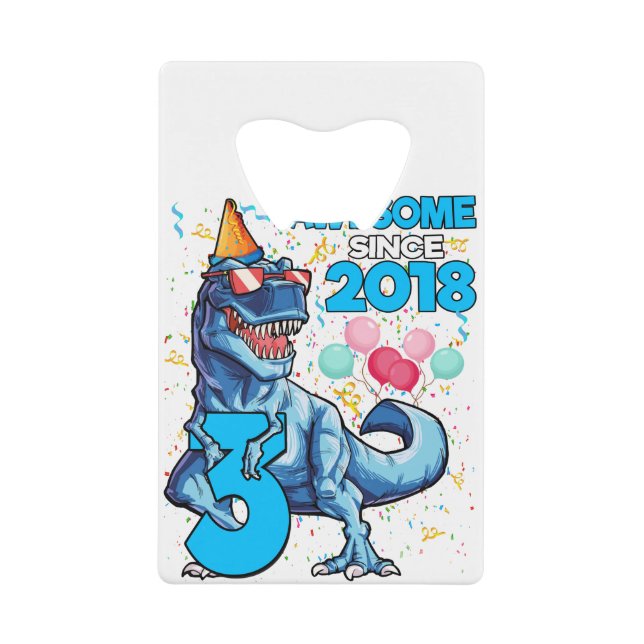 3RD Birthday Dinosaur 3 Year Old Boy Kids Awesome (Front)