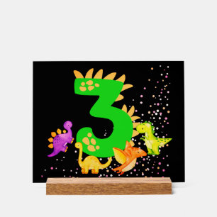 3rd Birthday. Dinosaur Design. My third birthday.  Acrylic Sign