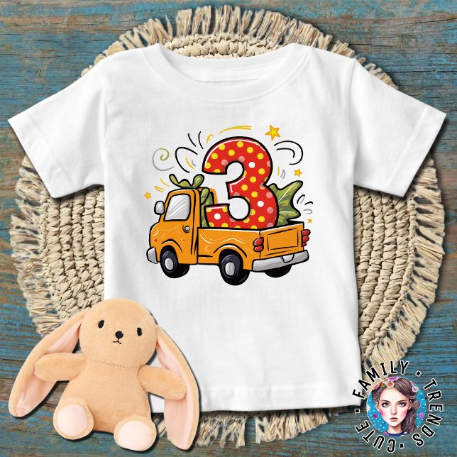 3rd Birthday Dump Truck Baby T-Shirt (Creator Uploaded)