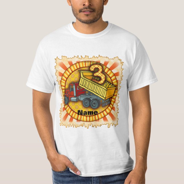 3rd Birthday Dump Truck T-Shirt (Front)