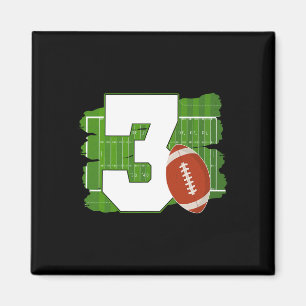 3rd Birthday Football Theme 3 Year Old Football Lo Magnet