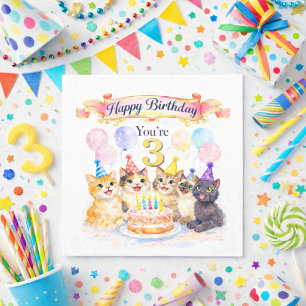 3rd Birthday For Girls - Cute Greeting Card