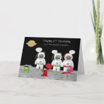 3rd Birthday For Grandson Greeting Cards<br><div class="desc">Wish your grandson a Happy 3rd Birthday with a card featuring three adorable racoon astronauts who have just landed on the moon. Some elements by La galerie de Jackie/Scrappin Doodles/J. Rett Graphics</div>