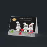 3rd Birthday For Grandson Greeting Cards<br><div class="desc">Wish your grandson a Happy 3rd Birthday with a card featuring three adorable racoon astronauts who have just landed on the moon. Some elements by La galerie de Jackie/Scrappin Doodles/J. Rett Graphics</div>