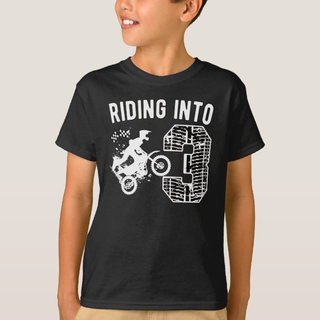 3rd Birthday Gift Dirt Bike 3 Years Old Motocross T-Shirt (Front)