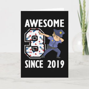 3rd Birthday Gift Police Officer Boy Born in 2019 Card