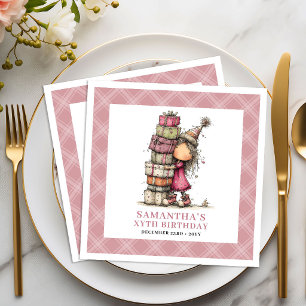 3rd Birthday Girl Party Funny Whimsy Pink Napkins