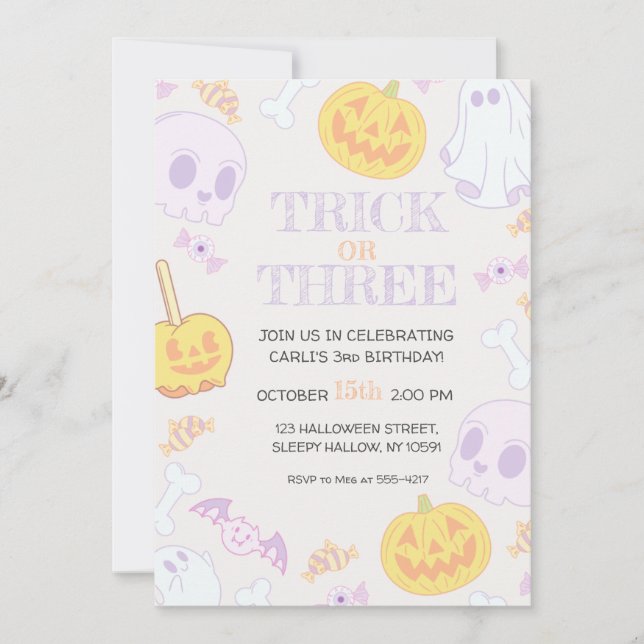 3rd Birthday Halloween Party Invitation (Front)