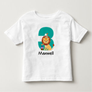 3rd Birthday Jungle Lion Personalized Toddler T-Shirt