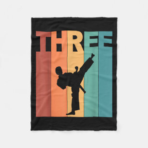 3rd Birthday Karate Taekwondo Theme 3 Year Old Fleece Blanket