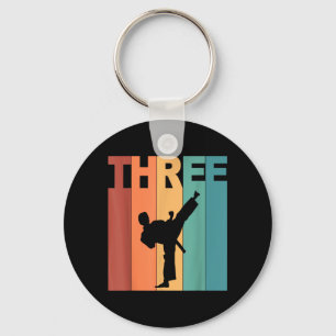 3rd Birthday Karate Taekwondo Theme 3 Year Old Key Ring