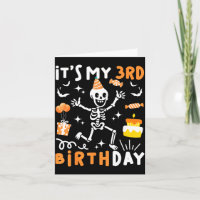 3rd birthday kids funny skeleton 3rd boo day