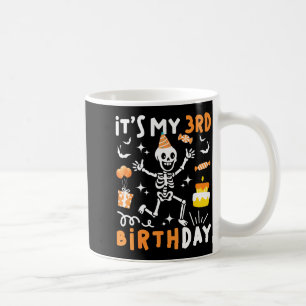 3rd birthday kids funny skeleton 3rd boo day coffee mug
