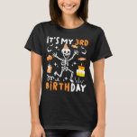 3rd birthday kids funny skeleton 3rd boo day T-Shirt<br><div class="desc">3rd birthday kids funny skeleton 3rd boo day halloween boys  - Women's T-shirt .A minimal design with strong visual balance. This product emphasizes simplicity and balance. This product embodies a modern and minimal visual language. This product offers a simple yet appealing look.</div>