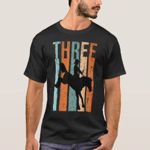 3rd Birthday Kids Retro Rodeo Horse Lovers Cowboys T-Shirt