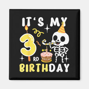 3rd Birthday Kids Skeleton Halloween Funny 3rd Magnet
