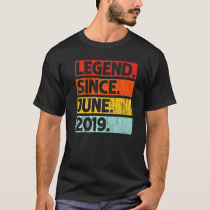 3rd Birthday Legend Since June 2019 3 Years Old T-Shirt