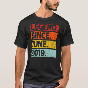 3rd Birthday Legend Since June 2019 3 Years Old T-Shirt