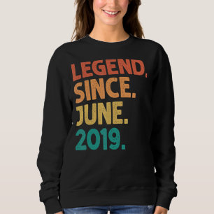 3rd Birthday Legend Since June 2019 3 Years Old Vi Sweatshirt