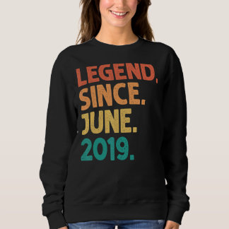 3rd Birthday Legend Since June 2019 3 Years Old Vi Sweatshirt