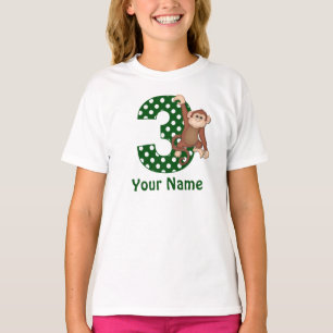 3rd Birthday Monkey Personalised Shirt