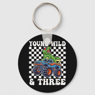 3rd Birthday Monster Truck Young Wild And Three 3 Key Ring