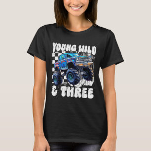3rd Birthday Monster Truck Young Wild And Three 3  T-Shirt