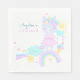 3rd Birthday Paper Napkin. Napkin