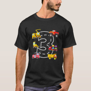 3Rd Birthday Party 3 Year Old Trucks Birthday Boy T-Shirt