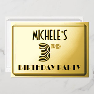 3rd Birthday Party — Art Deco Style “3” & Name