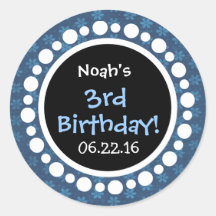 3rd Birthday Party Blue Flowers and Polka Dots