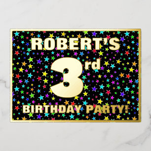 3rd Birthday Party — Fun, Colorful Stars Pattern