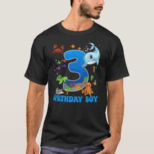 3rd Birthday Party Ocean 3 Year Old Sea Fish Birth T-Shirt