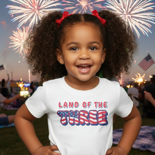 3rd Birthday Party Patriotic USA Flag July 4th Baby T-Shirt