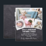 3RD Birthday Photo Collage Invite Boy Girl Mixed<br><div class="desc">Beautifully classic modern 4 xPHOTO COLLAGE with overlay text and trendy typography layout with text template fields on both sides so you can add all your required party event announcement thank you details. This all-in-1 3rd birthday item can be used as an announcement, celebration invitation or as a thank you....</div>