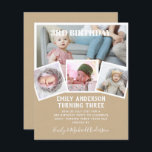 3RD Birthday Photo Collage Invite Boy Girl Mixed<br><div class="desc">Beautifully classic modern 4 xPHOTO COLLAGE with overlay text and trendy typography layout with text template fields on both sides so you can add all your required party event announcement thank you details. This all-in-1 3rd birthday item can be used as an announcement, celebration invitation or as a thank you....</div>