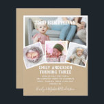 3RD Birthday Photo Collage Invite Boy Girl Mixed<br><div class="desc">Beautifully classic modern 4 xPHOTO COLLAGE with overlay text and trendy typography layout with text template fields on both sides so you can add all your required party event announcement thank you details. This all-in-1 3rd birthday item can be used as an announcement, celebration invitation or as a thank you....</div>