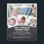 3RD Birthday Photo Collage Invite Boy Girl Mixed Flyer<br><div class="desc">Beautifully classic modern 4 xPHOTO COLLAGE with overlay text and trendy typography layout with text template fields on both sides so you can add all your required party event announcement thank you details. This all-in-1 3rd birthday item can be used as an announcement, celebration invitation or as a thank you....</div>