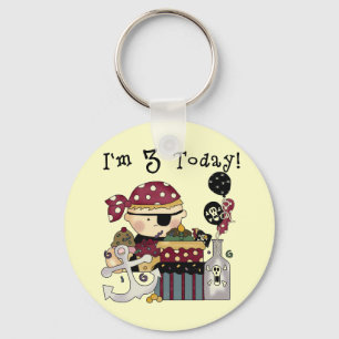 3rd Birthday Pirate Tshirts and Gifts Key Ring
