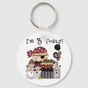 3rd Birthday Pirate Tshirts and Gifts Key Ring
