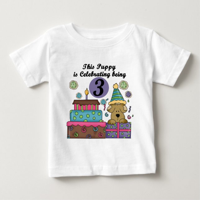 3rd Birthday Puppy T-shirts and Gifts (Front)