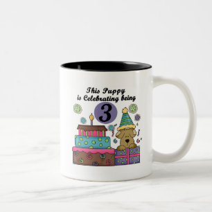3rd Birthday Puppy T-shirts and Gifts Two-Tone Coffee Mug