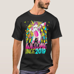 3rd Birthday Rainbow 3 Year Old Dabbing Unicorn Gi T-Shirt