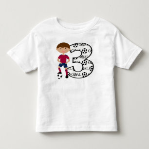 3rd Birthday Red and Blue Soccer Goal T-Shirt