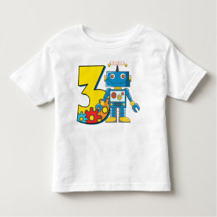 3rd Birthday Robot Toddler T-Shirt