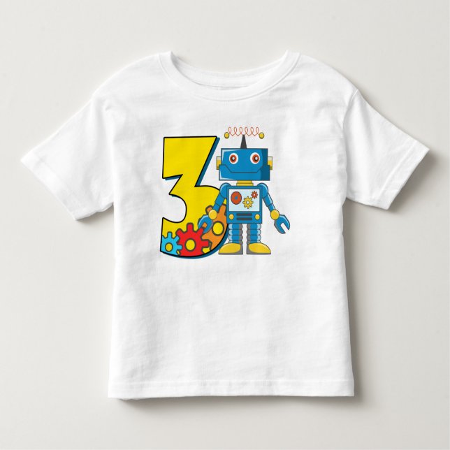 3rd Birthday Robot Toddler T-Shirt (Front)