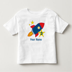 3rd Birthday Rocket Ship Personalised T-Shirt