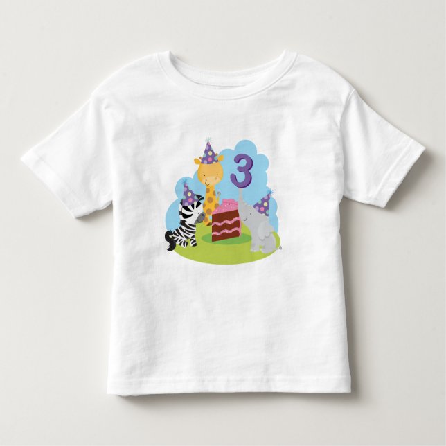 3rd Birthday Safari Toddler T-Shirt (Front)