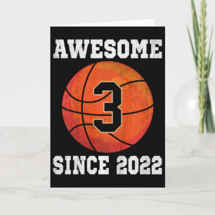 3rd Birthday Sketll Lover 3 Years Old Vintage Spor Card