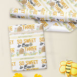 3rd Birthday So Sweet to Bee Three Beehive Wrapping Paper<br><div class="desc">So Sweet to Bee Three 3rd birthday wrapping paper, personalised with your child's name. This design features the cute bee pun "So Sweet to Bee Three" with a cute bee, a beehive, country wildflowers and honey dripping from the letters. For co-ordinating invitations and party decor, please browse my So Sweet...</div>